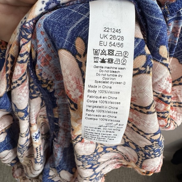 Avenue Floral Maxi Dress V-Neck Cobalt Multicolored Womens 26/28 Cottage Boho - Picture 6 of 8